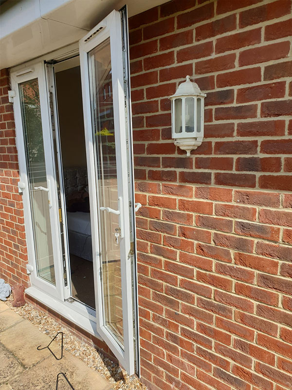 photograph of upvc door lock repair work in Leeds uk